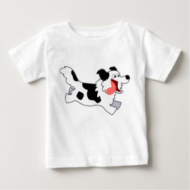 Niedlich Running Cartoon Border Collie Kids T - Sh Baby T-shirt