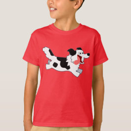 Niedlich Running Cartoon Border Collie Kids T - Sh T-Shirt