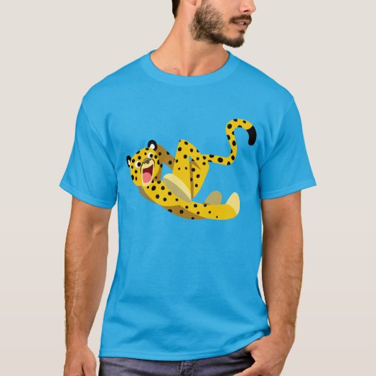 Niedlich Running Cartoon Cheetah T - Shirt (Vorderseite)