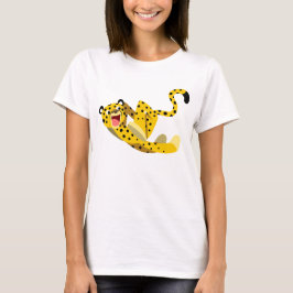 Niedlich Running Cartoon Cheetah Women T - Shirt