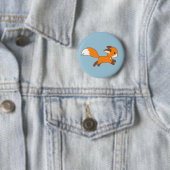 Niedlich Running Fox auf blau Button (Beispiel)