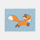Niedlich Running Fox auf blau Fleecedecke (Vorderseite (Horizontal))