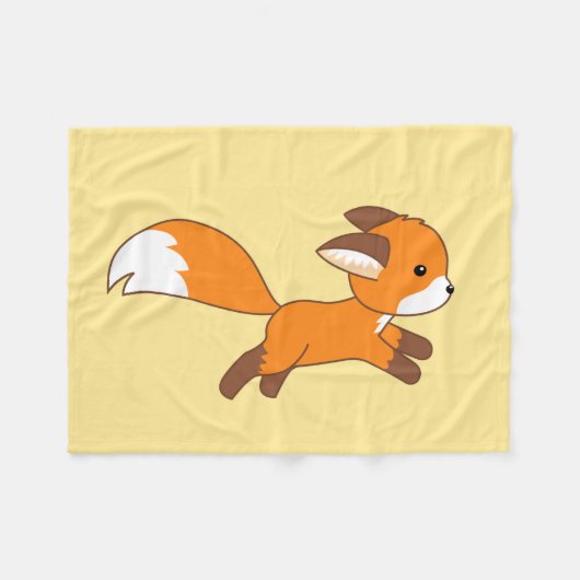 Niedlich Running Fox Fleecedecke (Vorderseite (Horizontal))