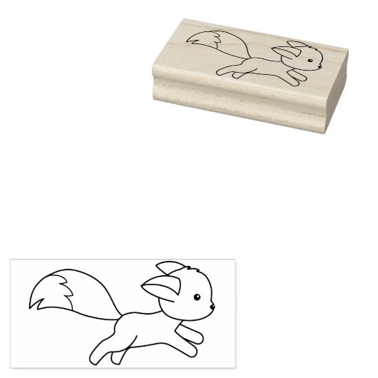 Niedlich Running Fox Gummistempel (Stempel)