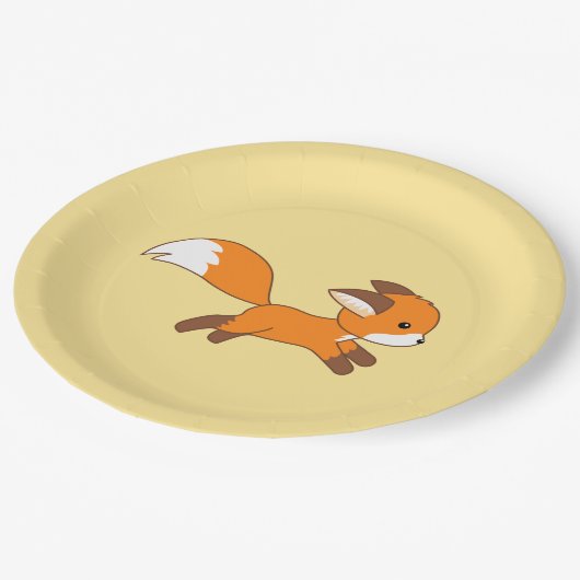 Niedlich Running Fox Pappteller (Schrägansicht)