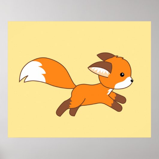 Niedlich Running Fox Poster (Vorne)