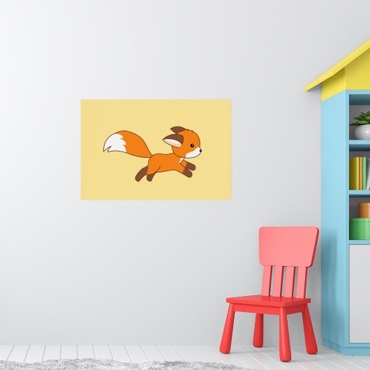 Niedlich Running Fox Poster (Kinderzimmer 1)