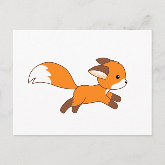 Niedlich Running Fox Postkarte (Vorderseite)