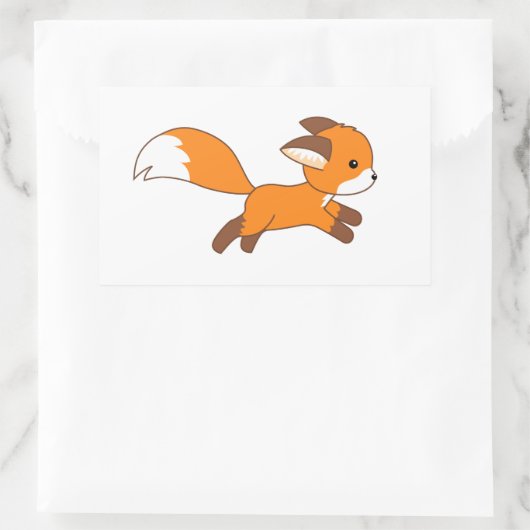 Niedlich Running Fox Rechteckiger Aufkleber (Tasche)