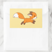 Niedlich Running Fox Rechteckiger Aufkleber (Tasche)