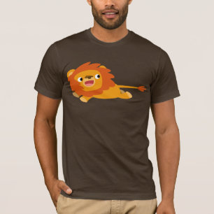 Niedlich Rushing Cartoon Lion T - Shirt