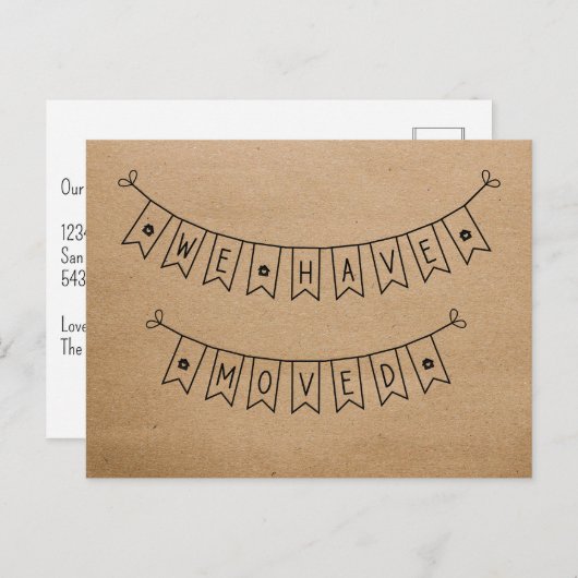 Niedlich rustikal haben wir das Herz neue Zuhause Postkarte (Vorne/Hinten)