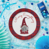 Niedlich Rustikale frohe Weihnachten Karierter Gen Pappteller (Party)