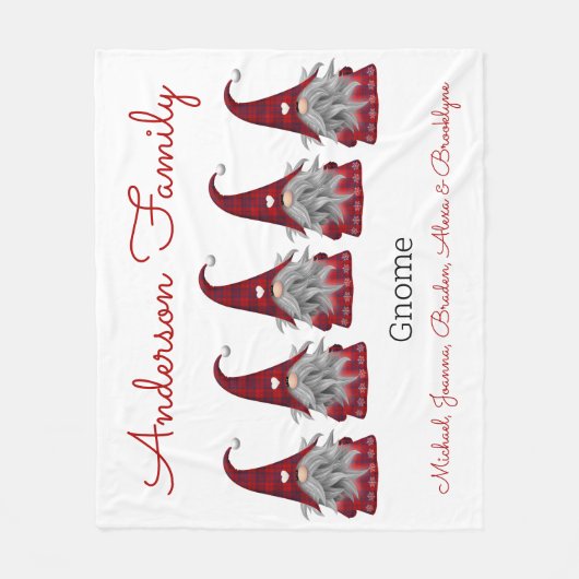 Niedlich Rustikale Karierte Personalisierte Weihna Fleecedecke (Vorderseite)