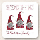 Niedlich Rustikale Karierte Personalisierte Weihna Getränkeuntersetzer (Vorderseite)