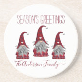 Niedlich Rustikale Karierte Personalisierte Weihna Getränkeuntersetzer (Vorne)