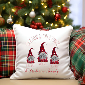 Niedlich Rustikale Karierte Personalisierte Weihna Kissen