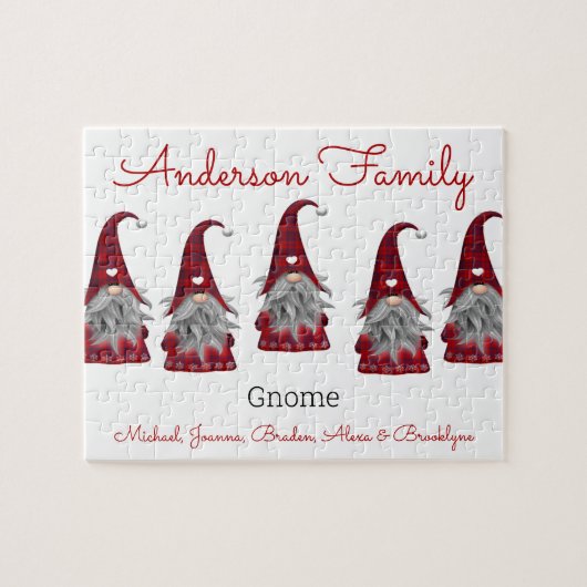 Niedlich Rustikale Karierte Personalisierte Weihna Puzzle (Horizontal)