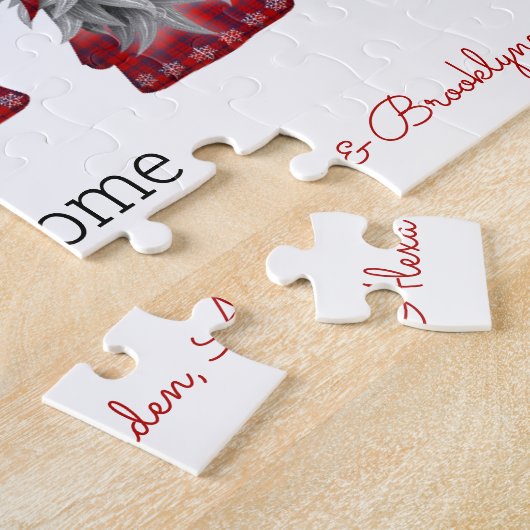 Niedlich Rustikale Karierte Personalisierte Weihna Puzzle (Seite)