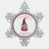Niedlich Rustikale Karierte Personalisierte Weihna Schneeflocken Zinn-Ornament (Vorderseite)
