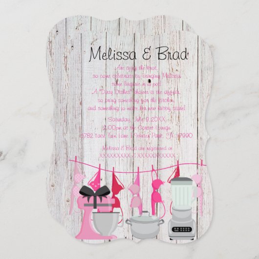 Niedlich Rustikale Küche Lingerie Brautparty Einla Einladung (Vorne/Hinten)