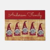 Niedlich Rustikale Personalisierte Weihnachtsgnome Fußmatte (Vorderseite)