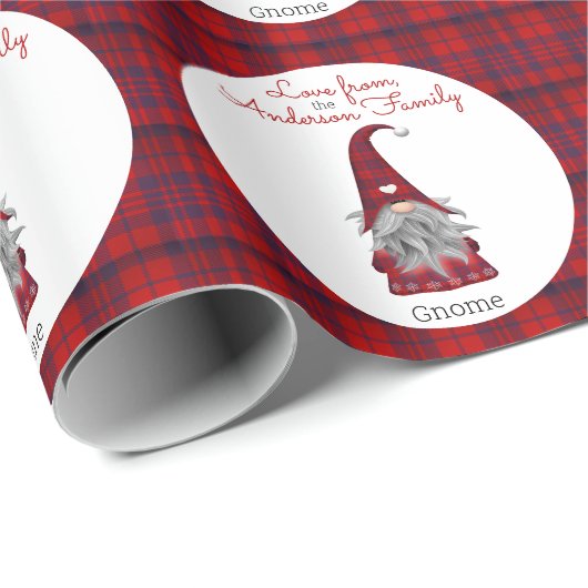 Niedlich Rustikale Personalisierte Weihnachtsgnome Geschenkpapier (Rolleneckpunkt)