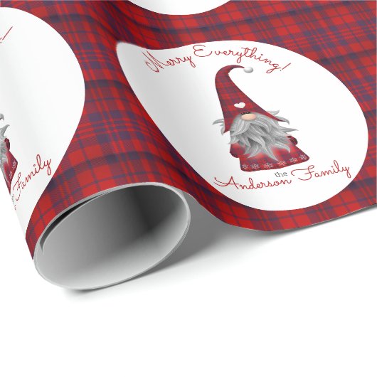 Niedlich Rustikale Personalisierte Weihnachtsgnome Geschenkpapier (Rolleneckpunkt)