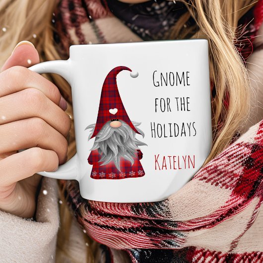 Niedlich Rustikale Personalisierte Weihnachtsgnome Kaffeetasse