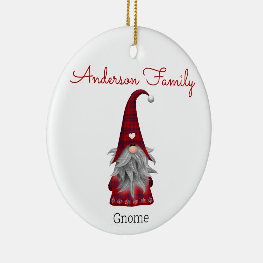 Niedlich Rustikale Personalisierte Weihnachtsgnome Keramik Ornament (Rechts)