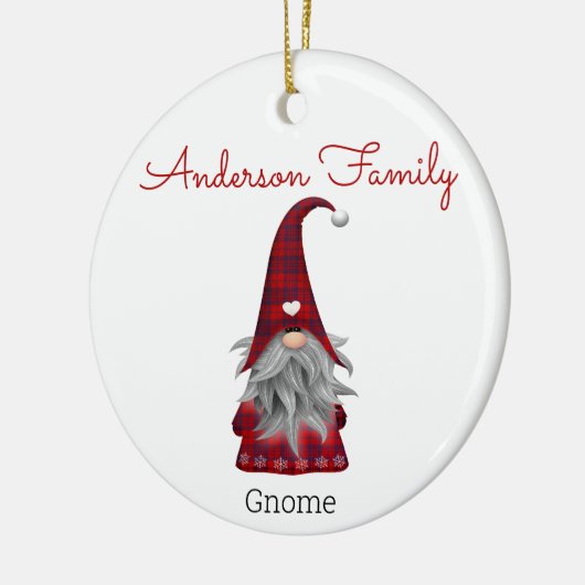 Niedlich Rustikale Personalisierte Weihnachtsgnome Keramik Ornament (Links)