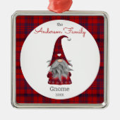 Niedlich Rustikale Personalisierte Weihnachtsgnome Ornament Aus Metall (Vorne)