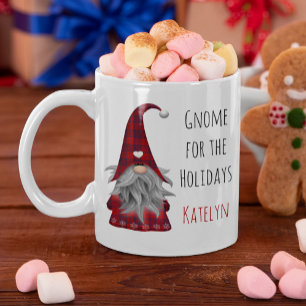 Niedlich Rustikale Personalisierte Weihnachtsgnome Tasse