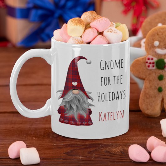 Niedlich Rustikale Personalisierte Weihnachtsgnome Tasse