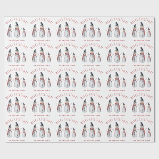 Niedlich Rustikale Wasserfarbe Frohe Weihnachtssch Geschenkpapier (Flach)