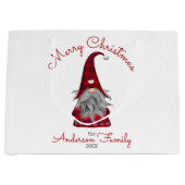 Niedlich rustikaler Familienname Frohe Weihnachtsb Große Geschenktüte (Vorderseite)
