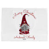 Niedlich rustikaler Familienname Frohe Weihnachtsb Große Geschenktüte (Rückseite)