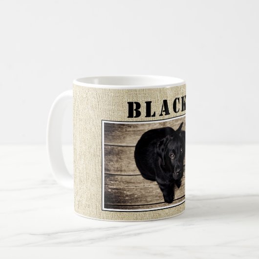 Niedlich Rustikaler Hund Welpen Foto und Hundename Kaffeetasse (Vorderseite Links)