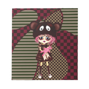 Niedlich Sad Kawaii Girl PinkyP von Leah G Notizblock