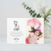 Niedlich Safari Animal Foto Geburtstag Dankeskarte (Stehend Vorderseite)