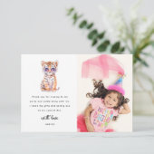 Niedlich Safari Animal Foto Geburtstag Dankeskarte (Stehend Vorderseite)