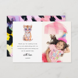 Niedlich Safari Animal Foto Geburtstag Dankeskarte