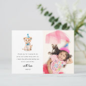 Niedlich Safari Animal Foto Geburtstag Dankeskarte (Stehend Vorderseite)