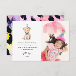 Niedlich Safari Animal Foto Geburtstag Dankeskarte