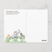 Niedlich Safari Animal Tropical Floral Baby Dusche Postkarte (Rückseite)