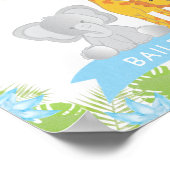 Niedlich Safari Animals Baby Boy Kinderzimmer Room Poster (Ecke)