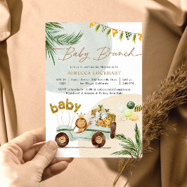 Niedlich Safari Animals Baby Brunch Einladung