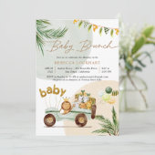 Niedlich Safari Animals Baby Brunch Einladung (Stehend Vorderseite)