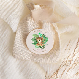 Niedlich Safari Animals Baby Dusche Runder Aufkleber