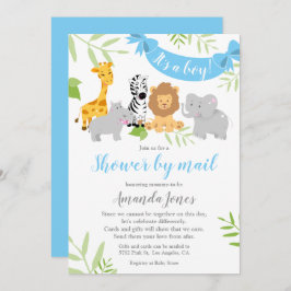 Niedlich Safari Animals Baby Shower Boy Einladung